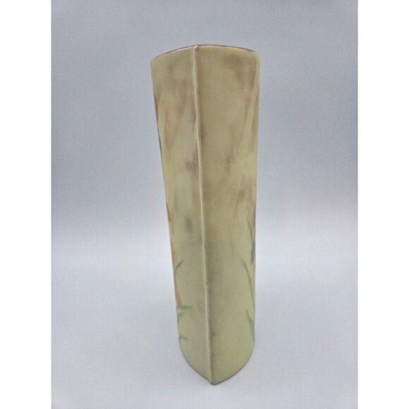 Vintage Floral West German Porcelain Vase Yellow, Green, Purple Bavaria 8"H - Picture 5 of 7